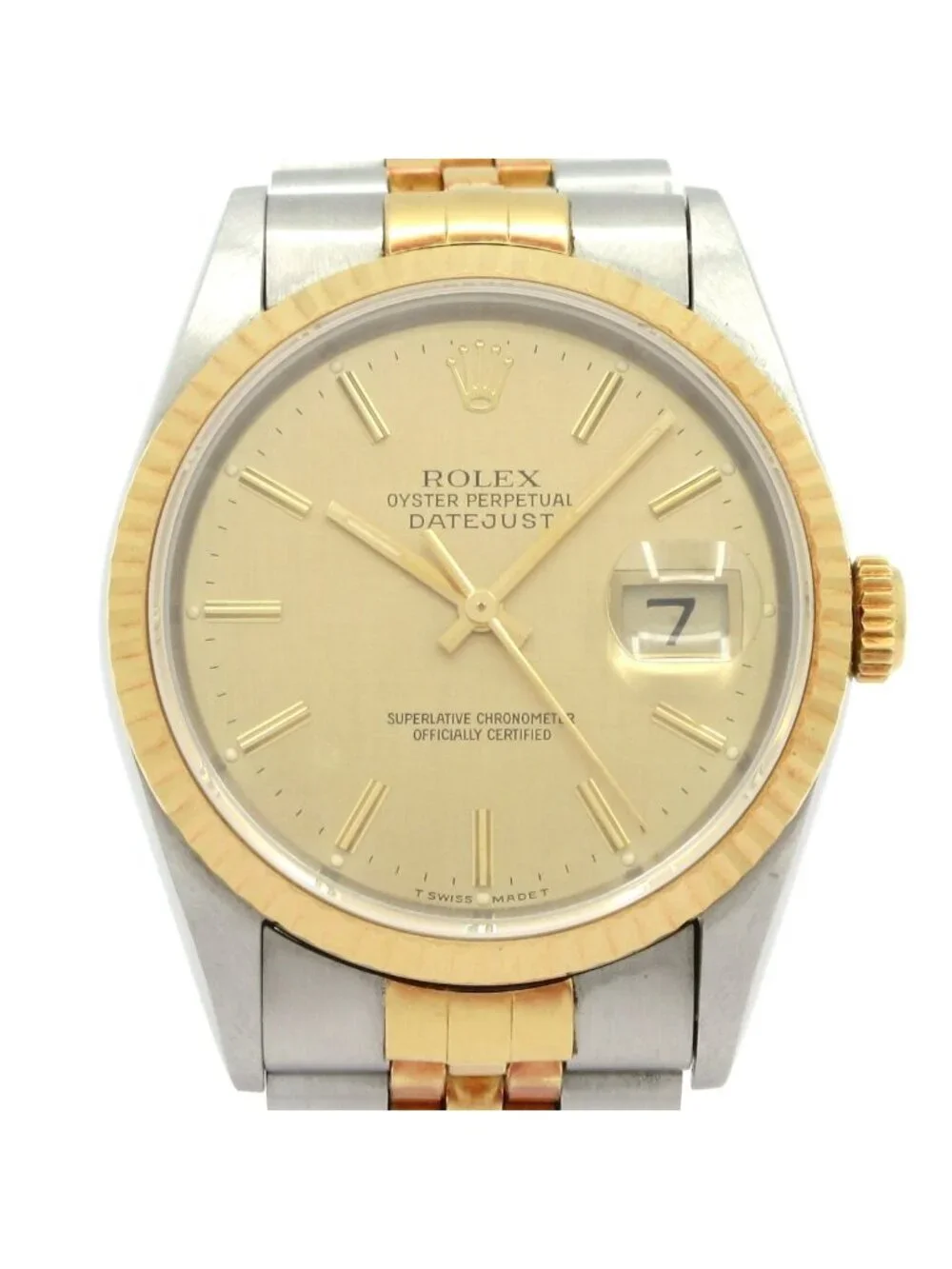 Rolex Watch Datejust 18k Yellow Gold SS Mosaic Dial Jubilee Bracelet Full Frame